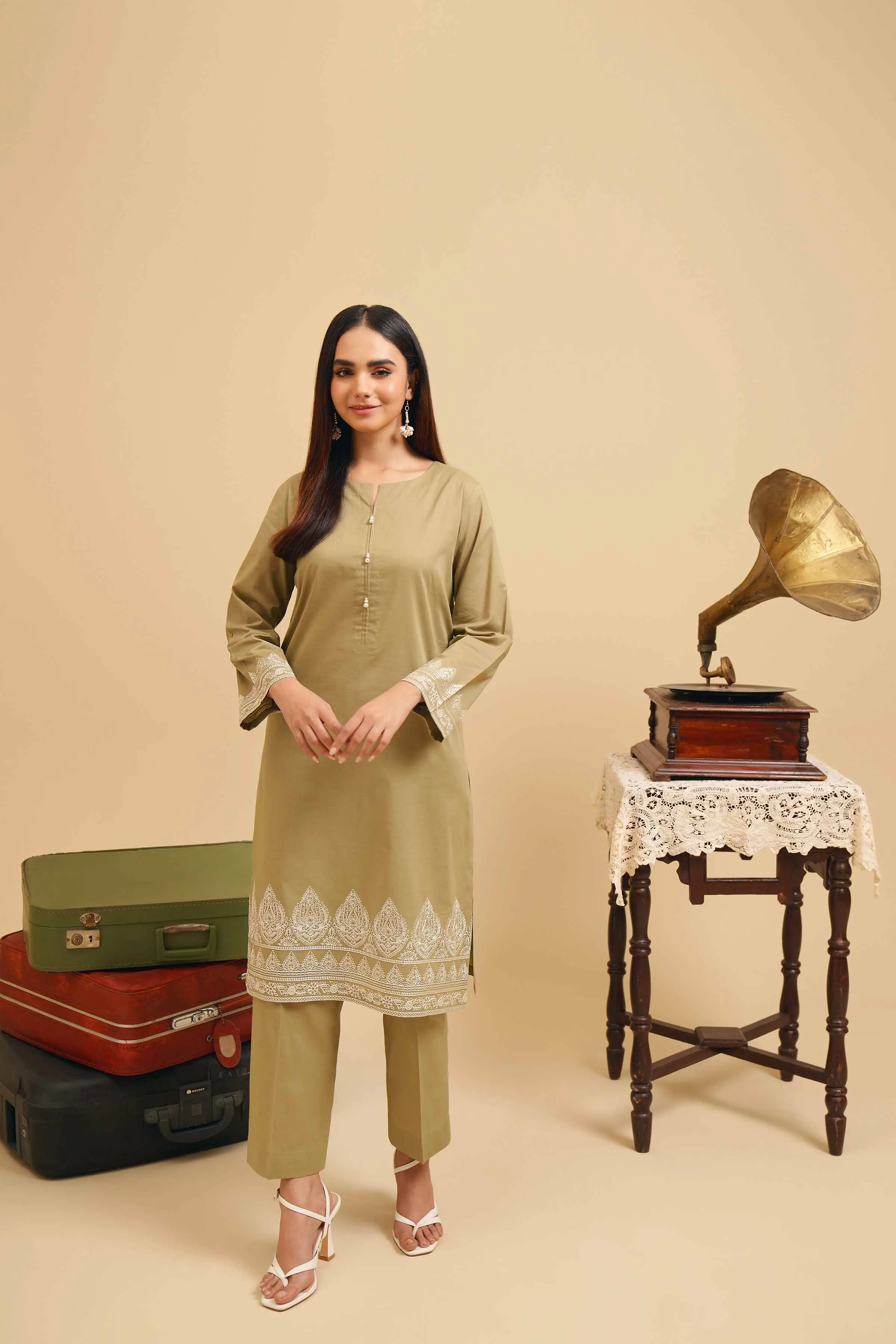 2 Piece - Embroidered Suit - PE24-20