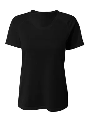 A4 NW3393 SureColor Short Sleeve Cationic Women's Tee - Black