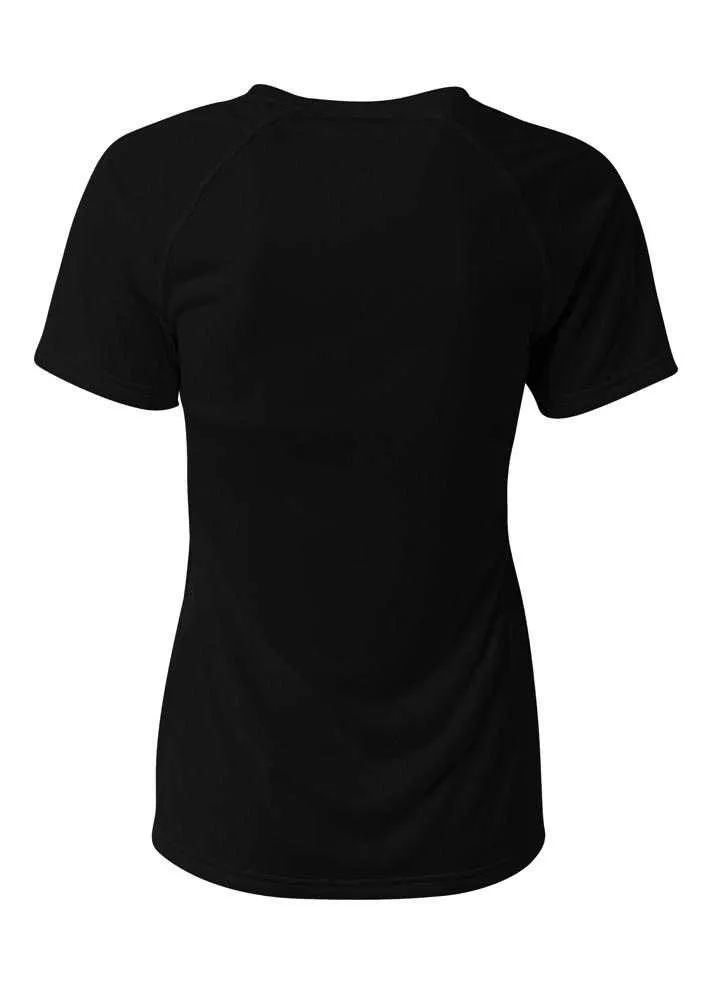 A4 NW3393 SureColor Short Sleeve Cationic Women's Tee - Black