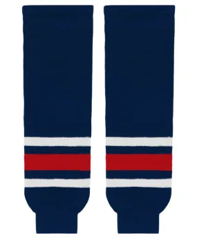 Athletic Knit (AK) HS630-890 2010 Columbus Blue Jackets Navy Knit Ice Hockey Socks