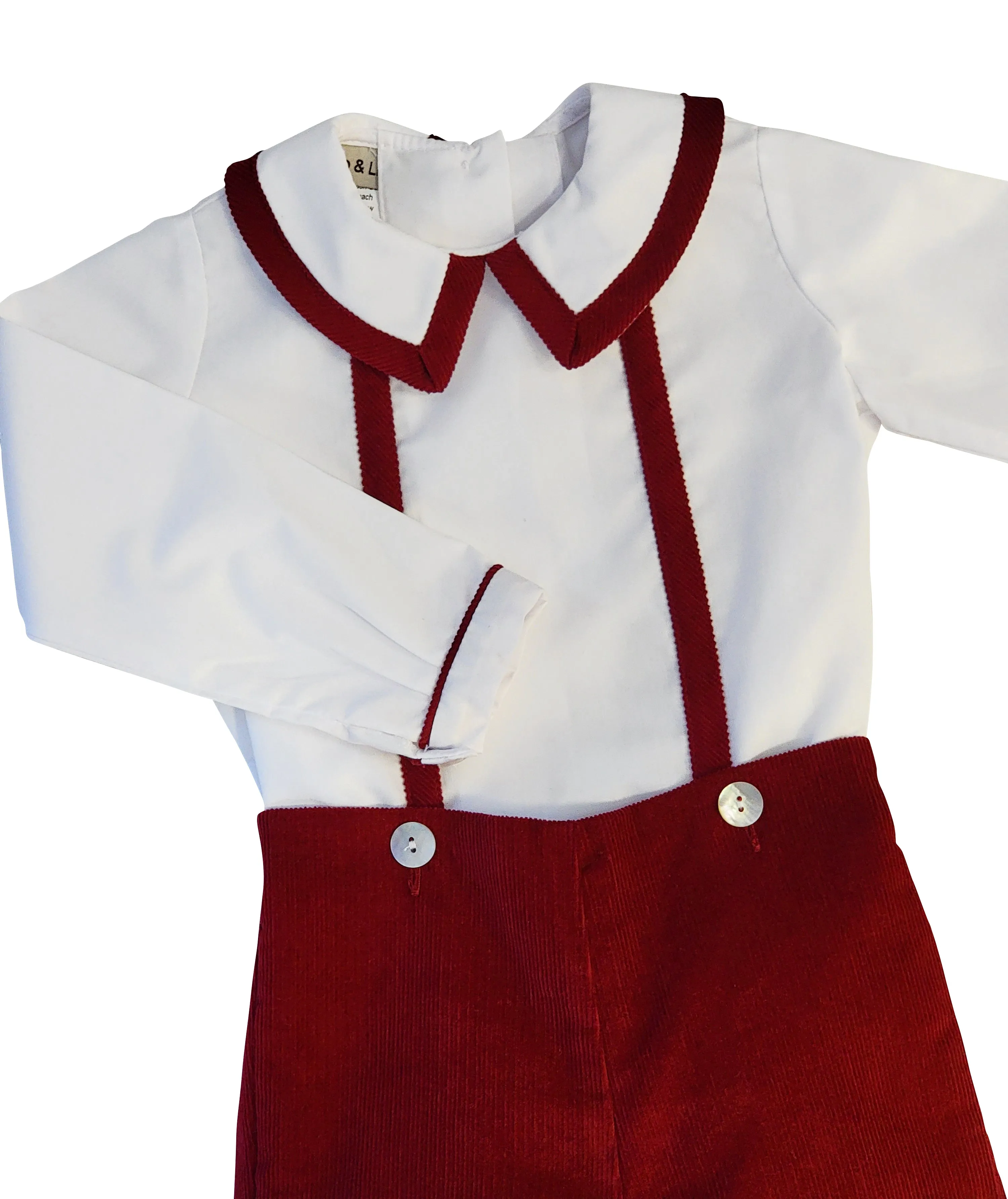 Avignon Collection Burgundy Corduroy Boy Short set