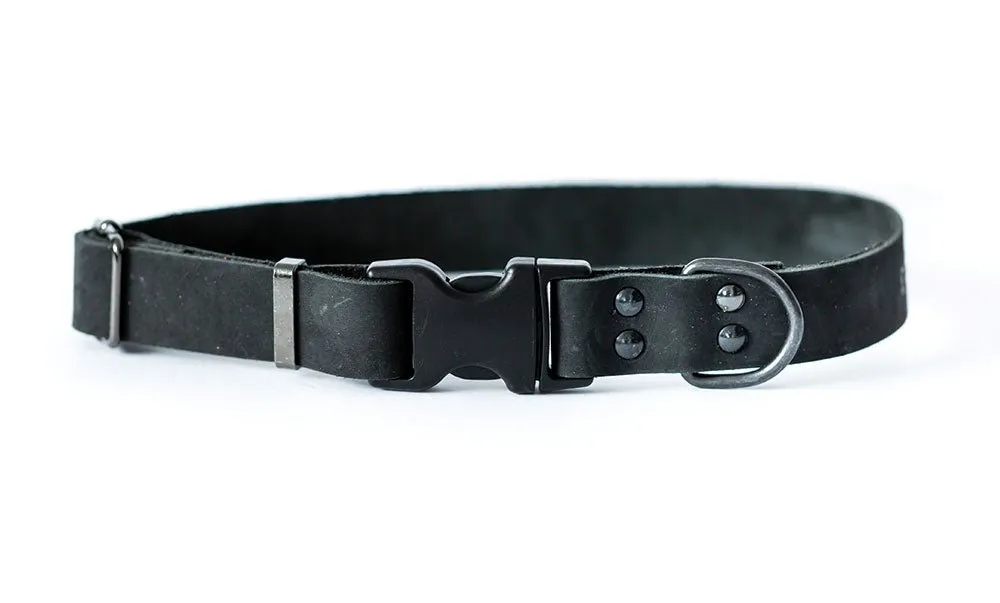 Black Sport Quick-Release Leather Collar