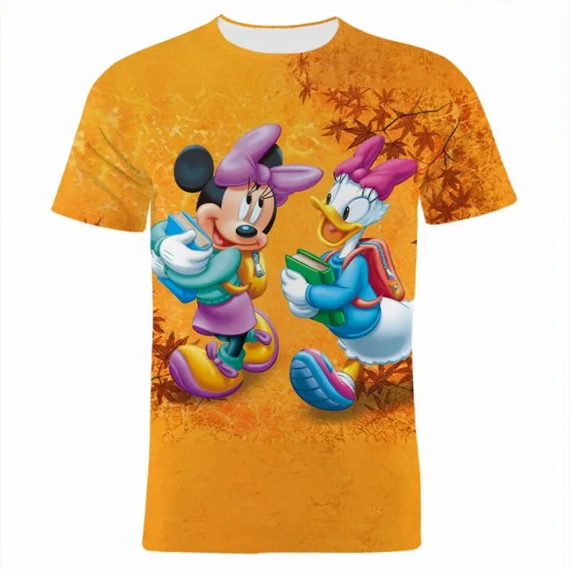 Boy Girl Kids T-shirts Disney Donald Duck Cartoon Anime 3D Print Women Clothing Oversized Harajuku Men Tee Shirt Tops