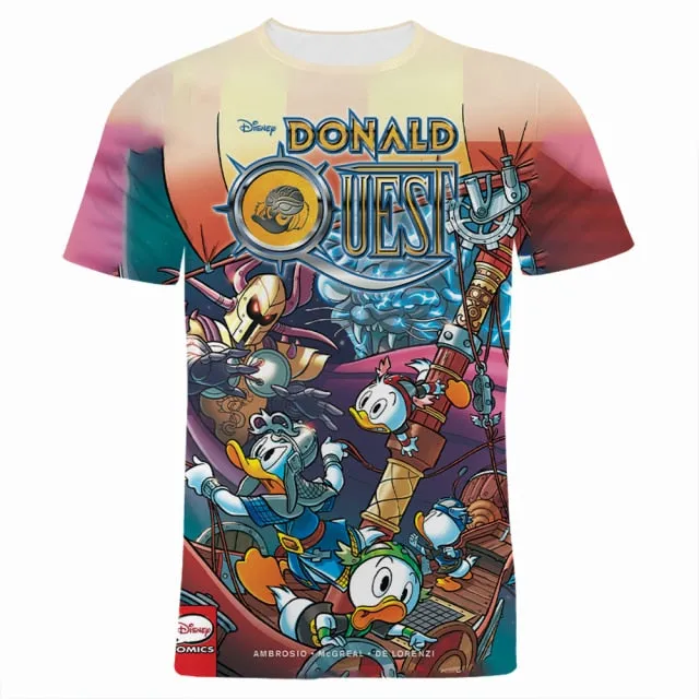 Boy Girl Kids T-shirts Disney Donald Duck Cartoon Anime 3D Print Women Clothing Oversized Harajuku Men Tee Shirt Tops