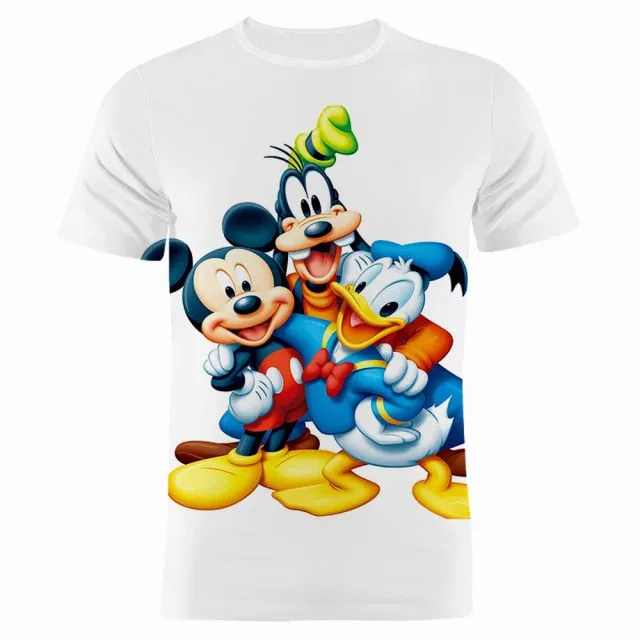 Boy Girl Kids T-shirts Disney Donald Duck Cartoon Anime 3D Print Women Clothing Oversized Harajuku Men Tee Shirt Tops