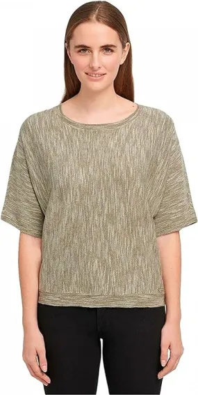 DKNY Women's Marled Knit Short Sleeve Top