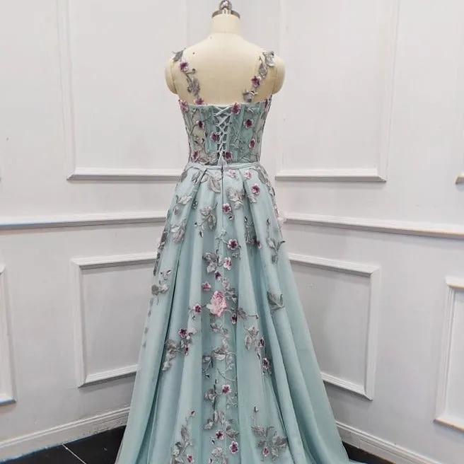 Elegant Luxury 3D Flower Evening Dress