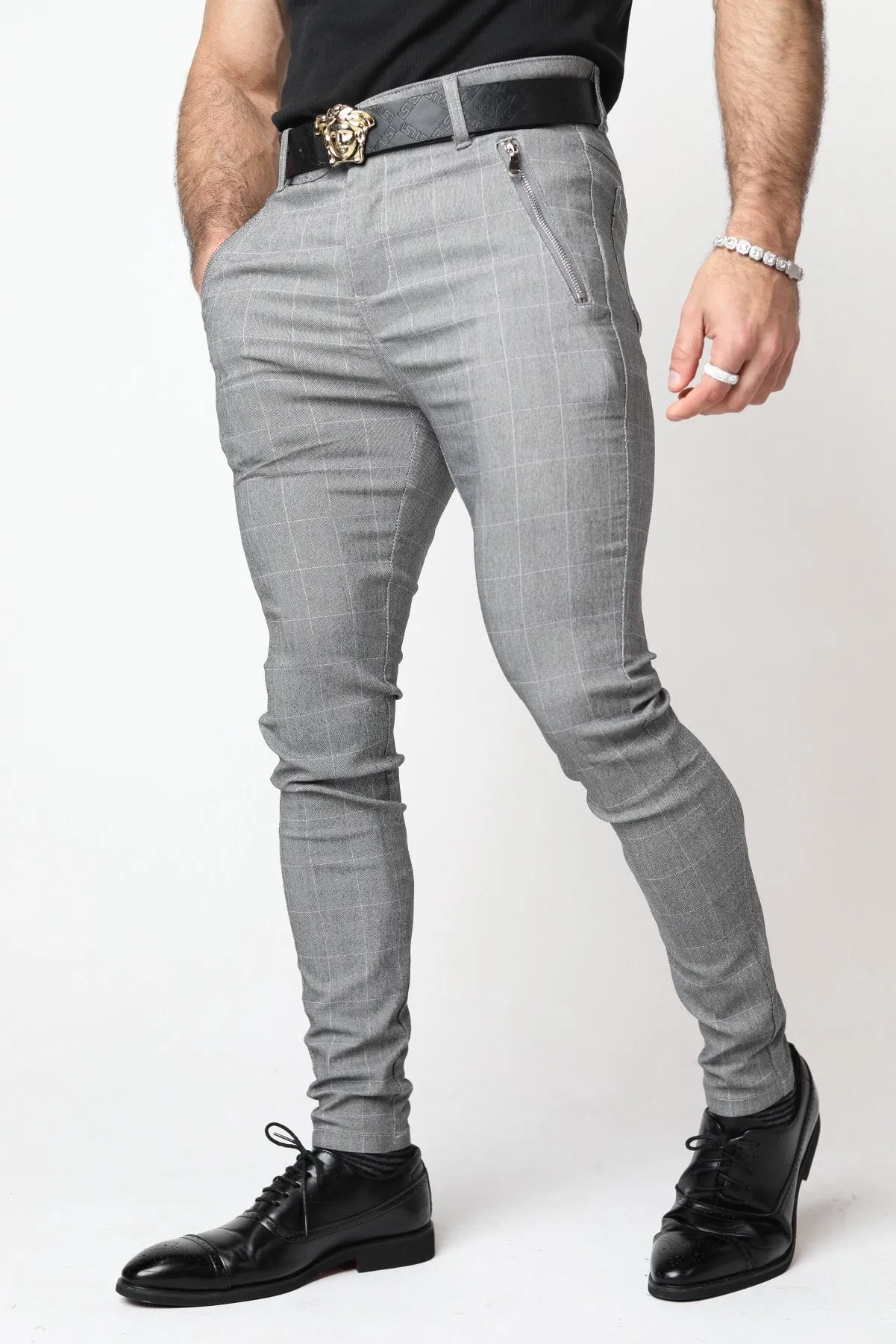 Grey Checkered Pants