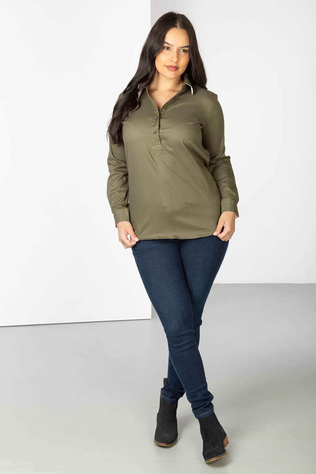 Ladies Plain Overhead Country Shirt - Hannah