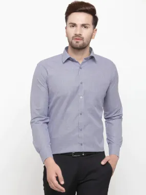 Men's Grey Cotton Geometric Formal Shirts - Taantav