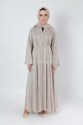 Open Umbrella Abaya with diamante stripe detailing- 4 Colours