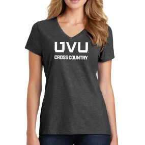 Port & Company Ladies Fan Favorite Blend V-Neck Tee- UVU Cross Country