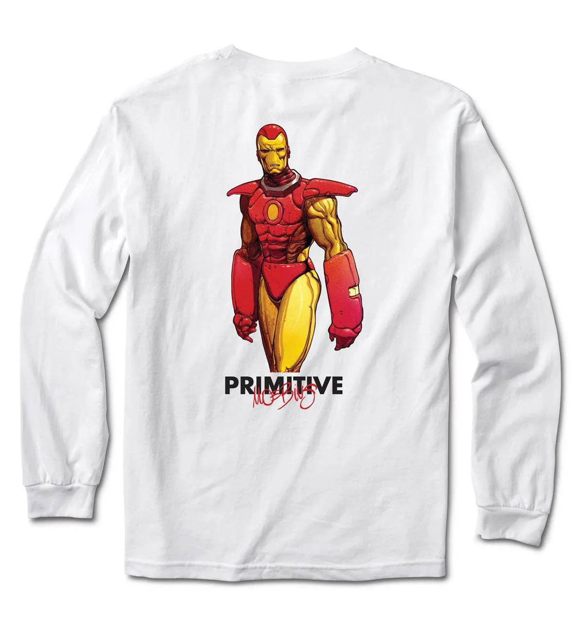 Primitive x Moebius x Marvel Iron Man White Longsleeve T-Shirt