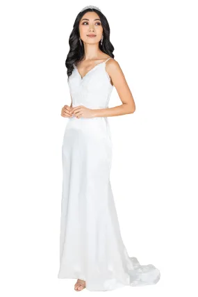 Simple Silk Spaghetti Straps Gown