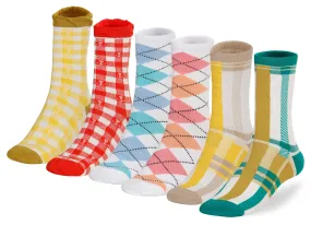 Socksmile Women's Ladies Value Cotton  Crew Socks 6-pack (basic) ( WSS081011_6C07)