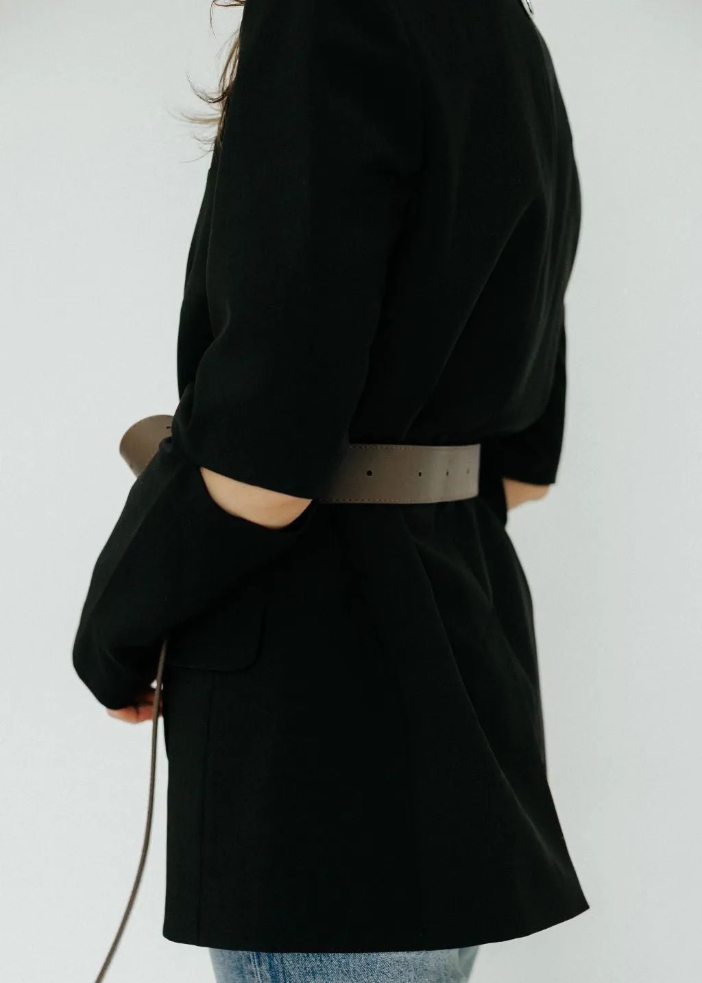 Tibi Cutout Sleeve Marlon Blazer in Black