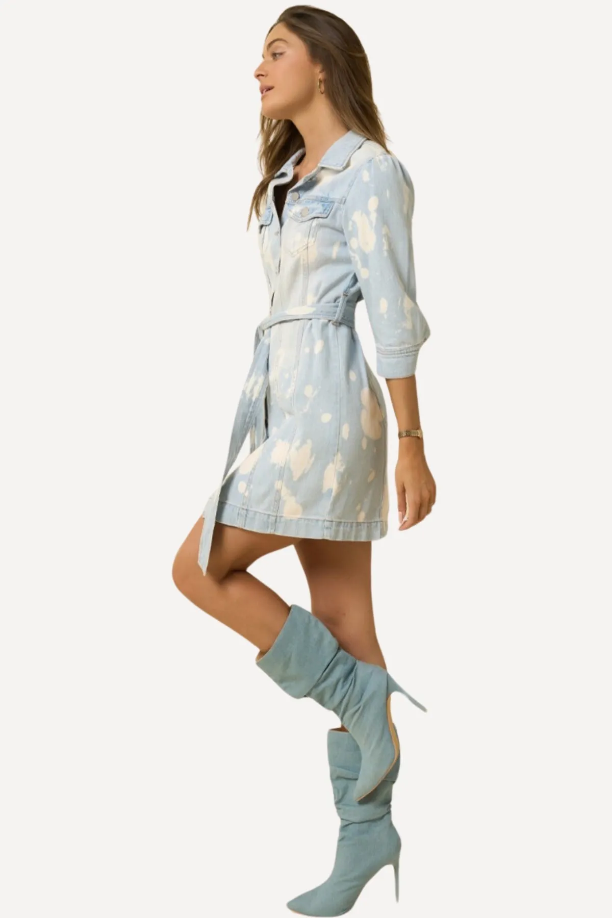 Washed Denim Mini Dress